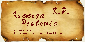 Ksenija Pislević vizit kartica